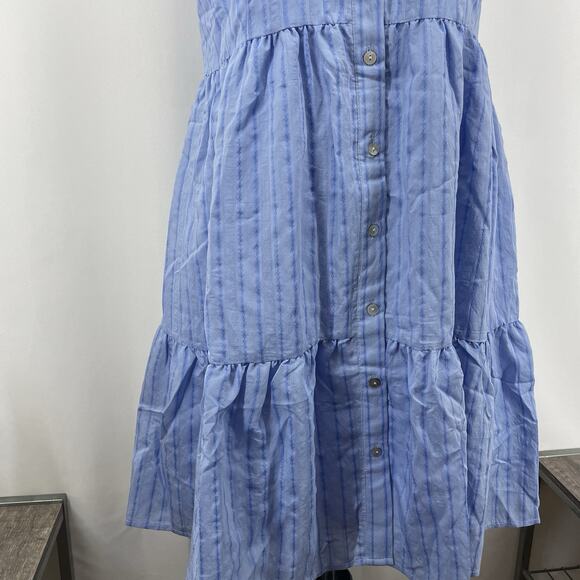 Pomander Place Tuckernuck Size XS Sailor Seersucker Halter Dress Blue Stripe - Picture 3 of 8